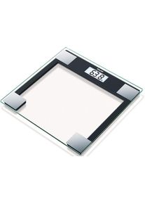 Beurer, Personenwaage &raquo;GS 14 mit Wiegefl&auml;che aus extra klarem Sicherheitsglas&laquo; Flache Bauh&ouml;he, Tragkraft bis 150 kg, &Uuml;berlastungsanzeige, wei&szlig;/