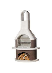 Buschbeck, Grillkamin &raquo;Milano&laquo; BxTxH: 110x65x203 cm, wei&szlig;/braun,