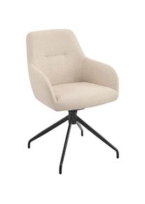 Hela, Armlehnstuhl &raquo;TRIEST&laquo; (Set) 1 Stk.Sessel, 360&deg; drehbar, Gestell abgeknickt, Relaxfunktion, Armlehnen, Beige + Schwarz, Metall, Polyester, Stoff,