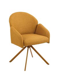 Hela, Armlehnstuhl &raquo;HOLLY&laquo; (Set) 1 Stk.360&deg; drehbar, Armlehnen, Gestell angepasst, Swing Back Komfortr&uuml;cken, Gelb + Gelb + Gelb, Metall, Polyester, 