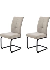 Hela, Freischwinger &raquo;MALTA&laquo; (Set) 2 Stk.verschiedene Bez&uuml;ge, Gestell Hochkant, Steppn&auml;hte, Schlamm + Schwarz + Schlamm, Metall, Polyester, Stoff,