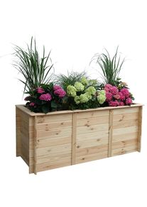Promadino, Hochbeet BxTxH: 200x80x85 cm, natur, Holzwerkstoff,