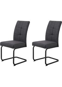 Hela, Freischwinger &raquo;MALTA&laquo; (Set) 2 Stk.verschiedene Bez&uuml;ge, Gestell Hochkant, Steppn&auml;hte, Anthrazit + Schwarz + Anthrazit, Metall, Polyester, Stoff,