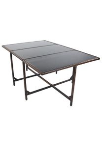 Vcm, Gartentisch &raquo;Rattan Gartentisch Balkontisch Raloso 170x110&laquo; 1 Stk. tlg., Braun,