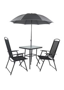 Vcm, Garten-Essgruppe &raquo;3-tlg Sitzgruppe Gartenm&ouml;bel Tisch St&uuml;hle Set 80&laquo; 3 tlg., Anthrazit, Obermaterial: 100% Metall MT.,