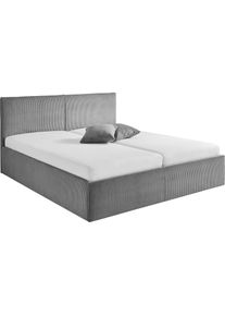 Westfalia Schlafkomfort, Polsterbett, grau, Bezug. Hochwertiger Breitcord, 100% Polyester pflegeleicht, Polsterung: Polsterwatte, Material Gestell: 