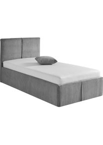 Westfalia Schlafkomfort, Polsterbett, grau, Bezug. Hochwertiger Breitcord, 100% Polyester pflegeleicht, Polsterung: Polsterwatte, Material Gestell: 