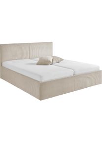 Westfalia Schlafkomfort, Polsterbett, hellbeige, Bezug. Hochwertiger Breitcord, 100% Polyester pflegeleicht, Polsterung: Polsterwatte, Material 