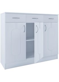Vcm, Kommode &raquo;Holz Kommode Sideboard Anrichte Balia 3 Dreht&uuml;ren&laquo; 1 Stk. tlg., Wei&szlig;,