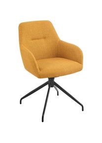 Hela, Armlehnstuhl &raquo;TRIEST&laquo; (Set) 1 Stk.Sessel, 360&deg; drehbar, Gestell abgeknickt, Relaxfunktion, Armlehnen, Gelb + Schwarz, Metall, Polyester, Stoff,