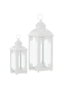 Home Affaire, Kerzenlaterne &raquo;Weihnachtsdeko&laquo; Windlichter mit filigranen Ornamenten aus Metall, wei&szlig; lackiert, wei&szlig;, Metall,