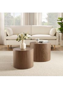 Salesfever, Couchtisch &raquo;Coffeetable im 2er-Set: Stilvoller Mittelpunkt&laquo; 2 Stk. tlg. mit Holzfurnier, Walnuss + Walnuss, MDF mit Walnussholzfurnier,