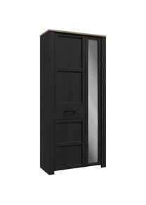 FORTE, Unisex, Garderobenschrank &raquo;Garderobenschrank, H&ouml;he 205,4cm, Spiegel, Soft Close, Push to Open&laquo; B/H/T 94,4/205,4/42 cm, Riviera Eiche / Cabazone