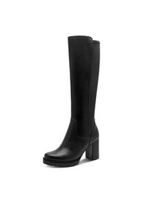Marco Tozzi, Damen, Stiefel , Blockabsatz, Langschaftstiefel in veganer Verarbeitung, schwarz, 41, Klassischer Langschaftstiefel mit 41-cm-Schafth&ouml;he