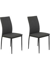 Hela, Esszimmerstuhl &raquo;ALIZIA&laquo; (Set) 2 Stk.Bezug Microfaser Flachgewebe, Unser Bestpreis, Anthrazit + Schwarz, 100% Polyester,