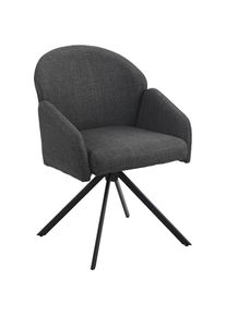 Hela, Armlehnstuhl &raquo;HOLLY&laquo; (Set) 1 Stk.360&deg; drehbar, Armlehnen, Gestell angepasst, Swing Back Komfortr&uuml;cken, Anthrazit/Schwarz + Schwarz + Anthrazit, 
