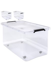 Deuba Aufbewahrungsbox 2er-Set Transparent 60x40x35cm 60L stapelbar