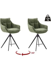MCA furniture, Bistrostuhl &raquo;Parker Tresenstuhl mit Armlehnen Tresenhocker&laquo; (Set) 2 Stk.Barhocker,Barmoebel,Barstuhl,360&deg; drehbar,mit Lehne,belastbar 