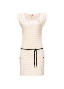 Ragwear, Damen, Sommerkleid &raquo;Sommerkleid Tag Chevron Intl.&laquo;, Offwhite, XL - N-Gr, Weiches Baumwoll Kurzarm Kleid m. Rundhalsausschnitt & Print