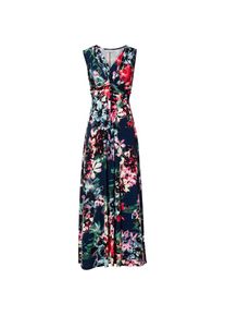 bonprix, Damen, Maxikleid ausgestellte Passform, eleganter Stil, ohne &Auml;rmel, mit Blumenprint, dunkelblau gebl&uuml;mt (L&auml;nge: Regul&auml;r), 32/34 (XS) - N-Gr, 