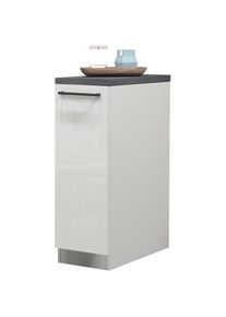 KOCHSTATION, Apothekerschrank &raquo;KS-Sole,Apothekerkommode&laquo; Breite/H&ouml;he 30/85 cm, Anbau-und Unterbau m&ouml;glich, wei&szlig; matt/wei&szlig; Hochglanz-schiefer, wei&szlig; - B