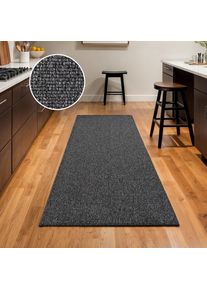 Sanat, Teppich &raquo;Lora Plus, auch als L&auml;ufer&laquo; rechteckig 5 mm H&ouml;he Kurzflor, uni, gekettelt, Wohnzimmer, Kinderzimmer, grau, Kunstfaser, B : 60 cm 1 Stk