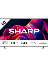 Sharp, QLED-Fernseher &raquo;4T-C50GMx&laquo; 126 cm/50 &prime;&prime; Smart-TV 3.840 x 2.160 px Aufl&ouml;sung, schwarz, Mini Composite/CVBS + Audio-Eingang, Bluetooth, WLAN, LAN