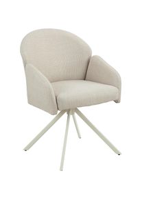 Hela, Armlehnstuhl &raquo;HOLLY&laquo; (Set) 1 Stk.360&deg; drehbar, Armlehnen, Gestell angepasst, Swing Back Komfortr&uuml;cken, Beige/Creme + Creme + Beige, Metall, 