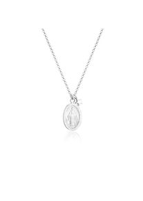 Elli, Damen, Kette mit Anh&auml;nger &raquo;Halskette Marienbild Stern Glaube 925 Sterling Silber&laquo;, Silber, Halskette f&uuml;r Damen mit Marienbild Anh&auml;nger strahlt 