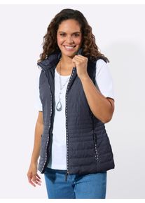 Damen Kapuzenweste mit gestreiftem Futter in marine ,Gr&ouml;&szlig;e 46, WITT, 100% Polyester. Wattierung: 100% Polyester