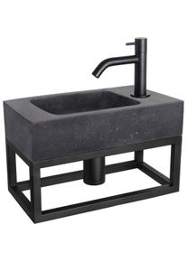 Differnz, Sp&uuml;lbecken, Bombai Schwarzstein Sp&uuml;len-Set (40 cm)