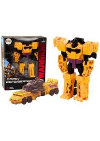 Lean Toys Auto-Roboter mit Waffe 2in1 Transformation gelb