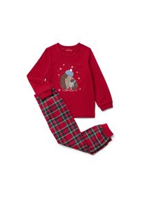 Tchibo - Kinder-Pyjama &raquo;Glow in the dark&laquo; - Gr. 122/128 - dunkelrot/print