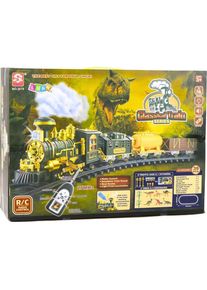 Lean Toys Klassischer Zug mit Dinosauriern, Licht, Ger&auml;uschen und Rauch, 39-teilig.
