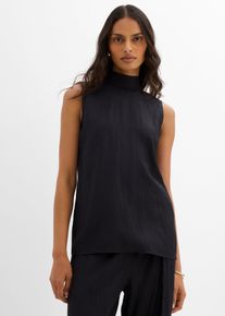 bonprix Női Hossz&uacute; top strukt&uacute;r&aacute;s viszk&oacute;z-kever&eacute;kből, fekete, 36