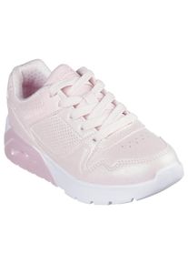 Sneaker Skechers "UNO LITE 2.0", M&auml;dchen, Gr. 33, rosa (ros&eacute;), Lederimitat, schimmernd, Schuhe Sneaker, Schn&uuml;rschuh mit farbl. Keilsohle, Gr&ouml;&szlig;enschablone zum Download