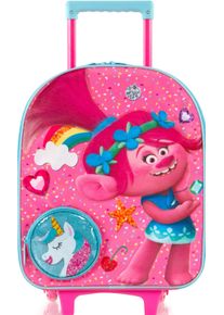Kinderkoffer Heys "Trolls, Rosa", M&auml;dchen, Gr. B/H/T: 33cm x 47cm x 17cm 21 l, pink, PVC, festlich, Koffer Kinderkoffer, Heys Kindertrolley Kinder Reisegep&auml;ck