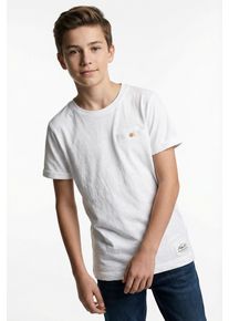 Kurzarmshirt name it "NKMVINCENT SS TOP F NOOS", Jungen, Gr. 92, hellwei&szlig;, Jersey, Obermaterial: 100% Baumwolle, unifarben, regular fit normal, Rundhals, Shirts Kurzarmshirt, Baumwolle, Brusttasche