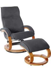 Relaxsessel Home Affaire "Lille, TV-Sessel, Sessel mit Hocker, Wohnzimmer", grau (dunkelgrau), B:67cm H:107cm T:55cm, Luxus Microfaser (100% Polyester), Sessel, Relaxsessel, Schlaffunktion, Luxus-Microfaser Bezug und Holzgestell, Sitzh&ouml;he 46 cm