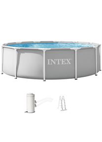 Framepool Intex "&raquo;PrismFrame&trade;&laquo;", grau, blau, H:99cm &Oslash;:366cm, Schwimmbecken, Framepool, &Oslash;xH: 366x99 cm