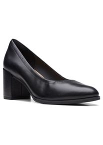 Pumps Clarks "Freva 55", Damen, Gr. 37, schwarz, Leder, unifarben, Schuhe Pumps, Business Schuh mit Lederfu&szlig;bett