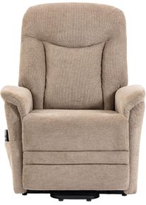 TV-Sessel Duo Collection "Gandia XXL", hellbraun, B:82cm H:110cm T:96cm, Polyester 96%, Nylon 4%, Sessel, TV-Sessel, 150 kg belastbar, Stahlwellenunterfederung