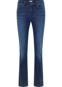 Straight-Jeans Mustang "Damen Style Shelby Straight", Damen, Gr. 31, L&auml;nge 30, blau (682 mittelblau), Denim/Jeans, 78% Baumwolle, 10% Lyocell, 9% Elastomultiester, 3% Elasthan, unifarben, straight fit, Jeans Straight-Jeans