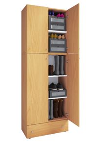 Schuhschrank Vcm "XXL Schuhschrank Kleiderschrank Schrank Lona 5f S", braun (buche), B:70cm T:39cm, Obermaterial: 100% Holz Wood., Schr&auml;nke, Schuhschrank