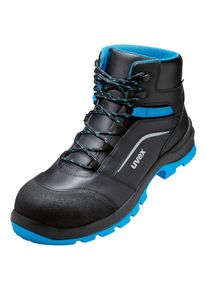Sicherheitsstiefel Uvex "2 xenova Stiefel" Gr. 42, schwarz (schwarz, blau), 42, Obermaterial: 100% Lederimitat synthLeather., Schuhe, Sicherheitsstiefel