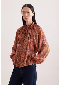 R&uuml;schenbluse Seidensticker, Damen, Gr. XXL (44), curry, 100% Viskose, gemustert, regular fit, Blusen R&uuml;schenbluse, 1/1 Stehkragen Druck