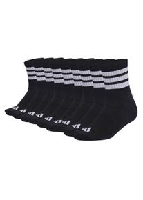 Kurzsocken adidas originals "Socken 3-Stripes Cushioned Sportswear Mid-Cut Socks 9P 9er Pack", Damen, Gr. 37-39, schwarz, Obermaterial: 58% Baumwolle CO. 39% Polyester PES. 2% Elasthan EL. 1% Polyamid PA., Socken Kurzsocken