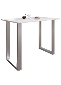Bartisch Vcm "Holz Bartisch Stehtisch Tisch Tresen Xona 140x80", wei&szlig; (silber, wei&szlig;), B:140cm T:80cm, Tische, Bartisch