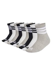 Kurzsocken adidas originals "Socken 3-Stripes Cushioned Sportswear Mid-Cut Socks 9P 9er Pack", Damen, Gr. 37-39, bunt (schwarz, grau, wei&szlig;), Obermaterial: 58% Baumwolle CO. 39% Polyester PES. 2% Elasthan EL. 1% Polyamid PA., Socken Kurzsocken
