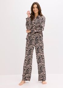 V&auml;vd pyjamas av satin - svart - storlek 36/38 (S) - bonprix